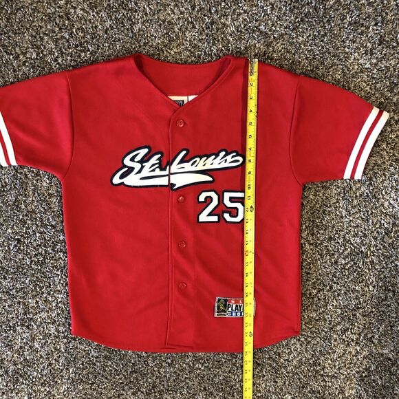 Mark McGwire 25 Cardinals Baseball Jersey Youth Large Unisex Button Front Red - Picture 4 of 12